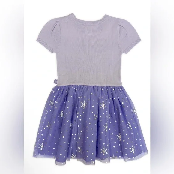 Girls Disney Frozen Elsa Cosplay Short Sleeve Sweater Dress - Picture 2 of 4